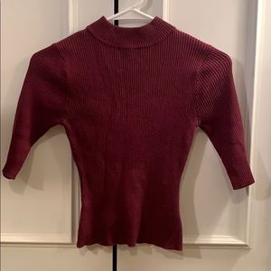 Maroon Mock Turtle Neck Sweater